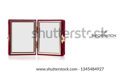 Photo frame in hand pattern on white background isolation.