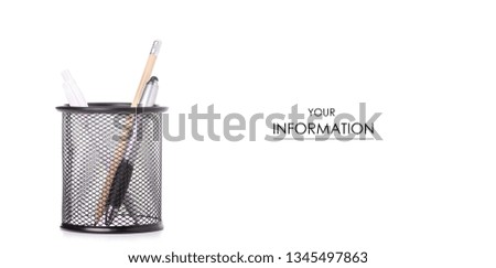 Stationery set in stand pattern on a white background. Isolation