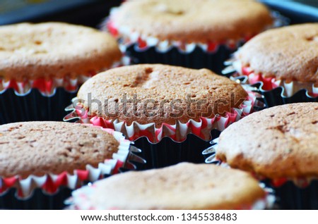 Baked classical cupcakes, food, photo
