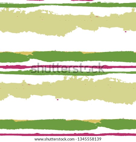 Grunge Stripes. Painted Lines. Texture with Horizontal Dry Brush Strokes. Scribbled Grunge Motif for Linen, Fabric, Textile. Retro Vector Background