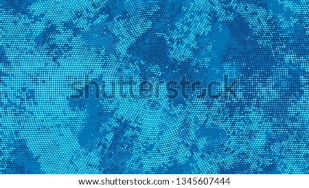 Distressed Grunge Dotted Texture. Rough Grungy Pattern Design. Splatter Style Texture. Blue Monochrome Print Design Pattern.