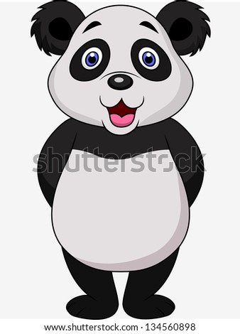 Cute panda standing