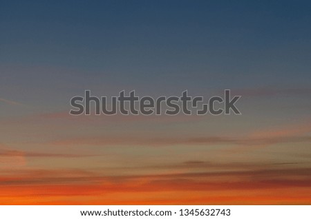 Sunset sky stratosphere background, pictured from plane