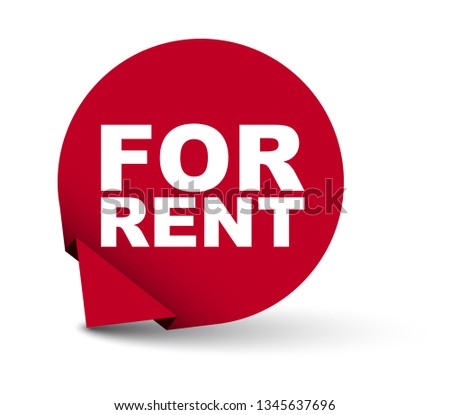 red vector banner for rent