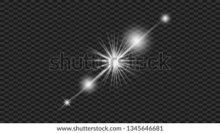 Glow isolated white light effect, lens flare, explosion, glitter, line, sun flash, spark and stars. Abstract special effect element design.