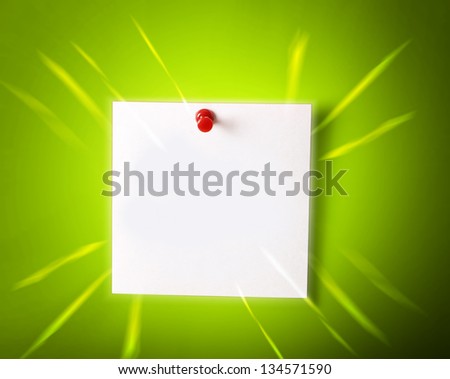 Close up of an empty Sticky on a wall