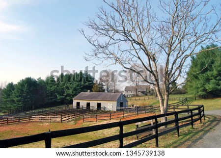 Virginia horse farm in early spring