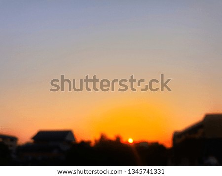 Picture with background of sunset in a city