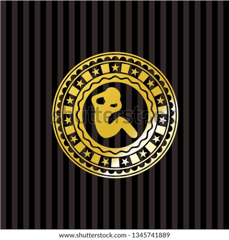 crunch icon inside gold emblem or badge