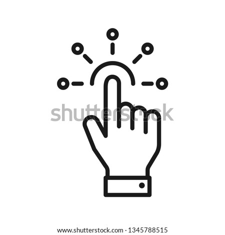 User interaction icon. Stroke outline style. Vector. Isolate on white background. Royalty-Free Stock Photo #1345788515