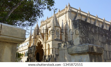 Building of Robert Sammut Hall - Malta Philharmonic Orchestra. Former church in Floriana. Valletta. Malta. Royalty-Free Stock Photo #1345872551