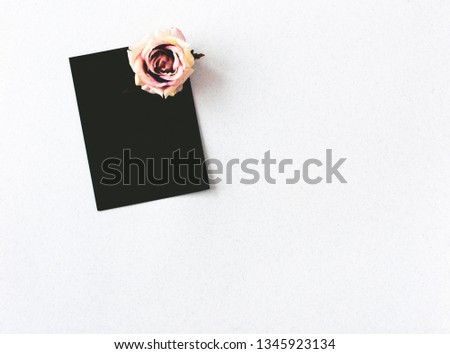 space board with rose flower 