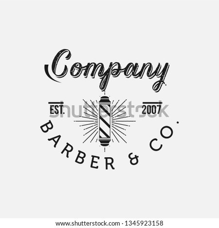 Vintage barbershop vector emblem 
