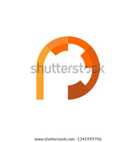 letter p colored orange