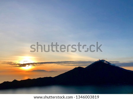 Sunrise overlooking the volcano