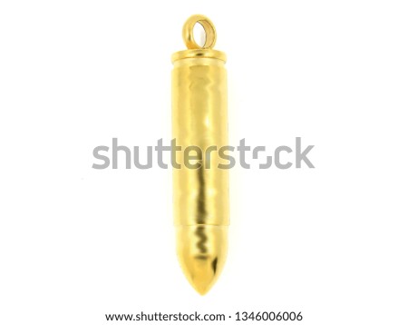 Jewel Pendant. Bullet. Stainless steel. One color background