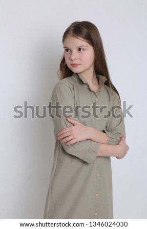 Portrait of european caucasian teen girl