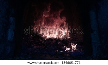 An intriguing picture of an old fireplace