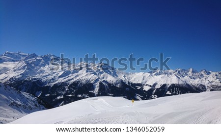 Alpine icy peak in Verbier in Switzerland