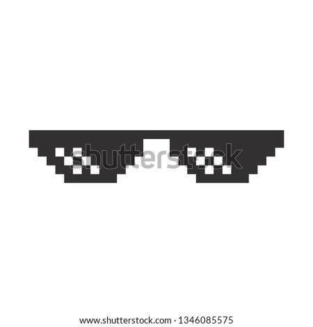 8bit Sunglasses. Funny Thug Life Meme Graphic Element. Royalty-Free Stock Photo #1346085575