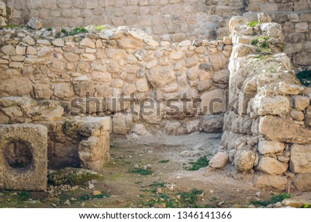 unknown stone ruins of ancient city in Middle East part of the World archeology concept heritage site
