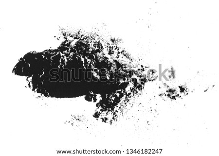 fine black dust on a white background, grunge texture, isolate
