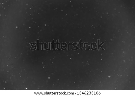 texture of real falling snow on a dark background