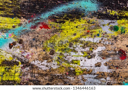colorful grunge cracked paint concrete wall texture background