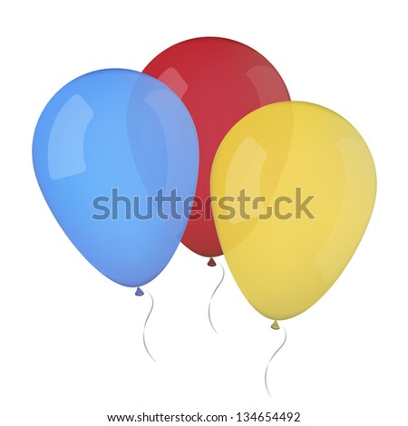 Illustration colored balloons isolated on white