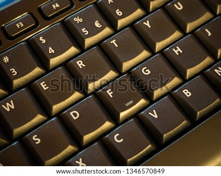 IT workplace, computer keyboard
