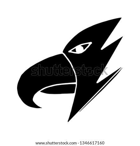 eagle's head in silhouette - falcon's head - vector - for emblem, logo, mascot, symbol etc