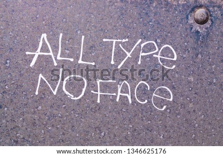 all type no face text