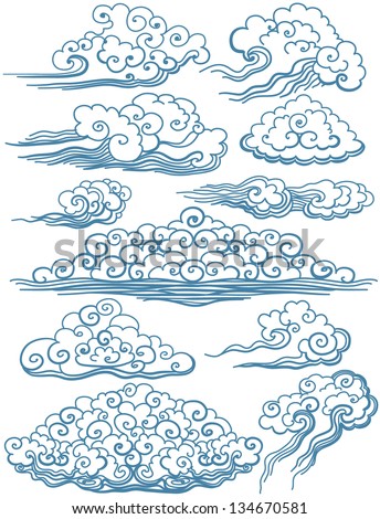 Vector Set of isolated Clouds