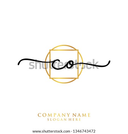 CO Initial handwriting logo template