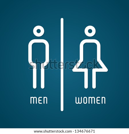 Restroom male and female sign vector illustration Royalty-Free Stock Photo #134676671