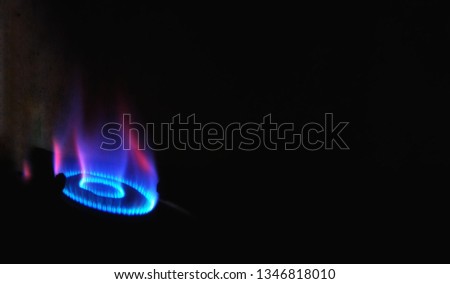 Glowing blue flame. 