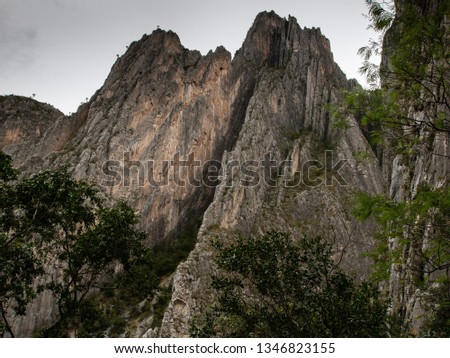Potrero Chico landscape, Mexico mountains, climbing rock park