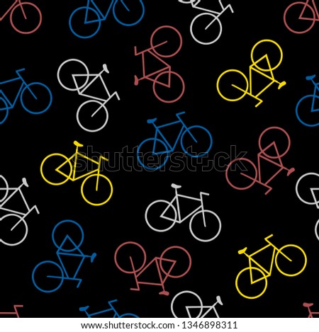 Colored bicycle seamless pattern