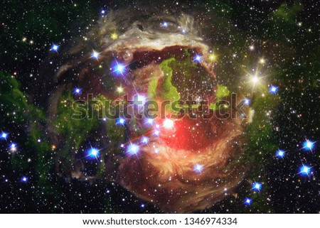 Beautiful galaxy and cluster of stars in the space night. Elements of this image furnished by NASA.