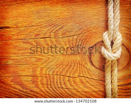 rope on the wooden background