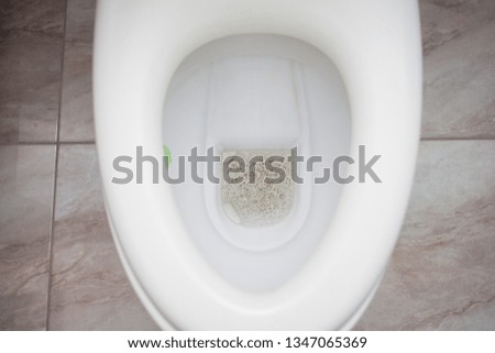 Toilet bowl in modern bathroom interior 
