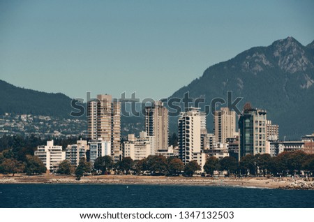 Vancouver downtown skyline with mountains