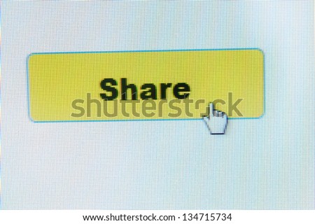 Share button and mouse cursor on computer screen