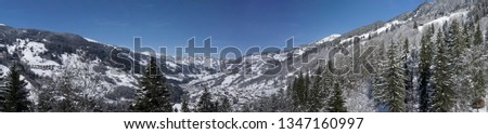 Extremely larga format file panorama picture of Switzerland at wintertime