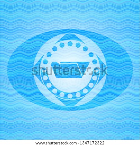 folder icon inside water concept badge background.