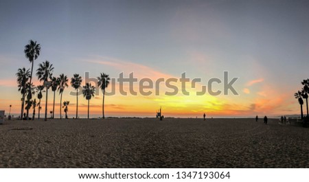 Sunset over Pacific Ocean from Venice, CA