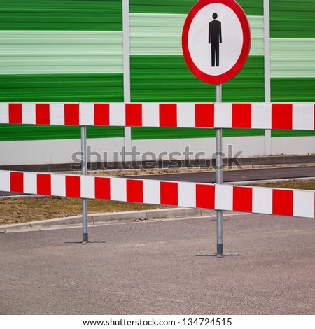 Pedestrian walk prohibited sign