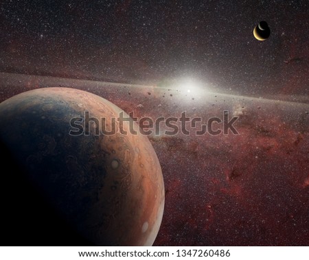 Alien planets in the outer space. Elements of this image furnished by NASA.