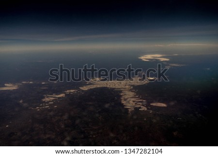 aerial image of Australia, flight Brisbane to Perth, desert landscape