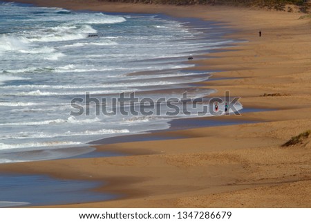 People in the beach, near to Port Elliot, Fleurieu Peninsula, South Australia, Australia.